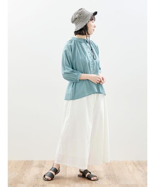 Samansa Mos2（サマンサ モスモス）の「【抗菌防臭】裾揺れギャザー&タックパンツ（その他パンツ・レディース・ネイビー/オフホワイト/モカ/ブラック・F）」の8枚目の写真