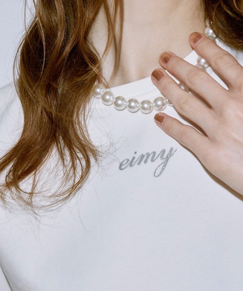 EIMY ISTOIRE(エイミーイストワール)の「eimy glitterロゴTシャツ(Tシャツ/カットソー・レディース・ホワイト/ラベンダー/ブラック/ライトピンク/サックスブルー・F)」の14枚目の写真