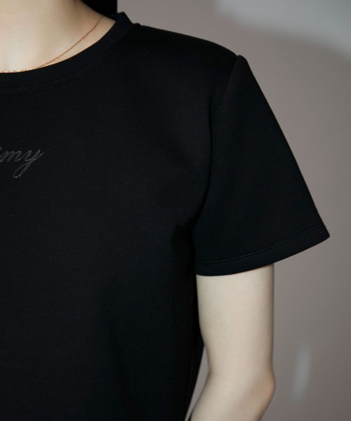 EIMY ISTOIRE(エイミーイストワール)の「eimy glitterロゴTシャツ(Tシャツ/カットソー・レディース・ホワイト/ラベンダー/ブラック/ライトピンク/サックスブルー・F)」の7枚目の写真