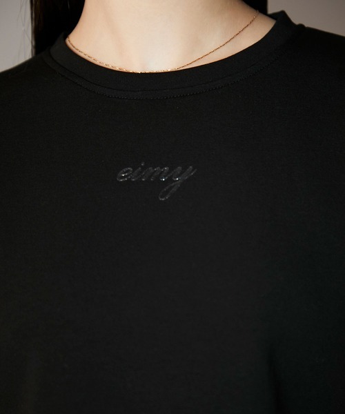 eimy istoire eimy glitterロゴTシャツ ペンキ風ロゴEIMY PARIS Tシャツ（カットソー/Tシャツ）｜eimy