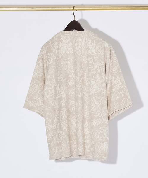 AH ABAHOUSE（エーエイチアバハウス）の「【AH ABAHOUSE】パイル ジャガード オーバーサイズ カーディガン（カーディガン/ボレロ・メンズ・ブラック/グレイッシュベージュ・48/46）」の4枚目の写真