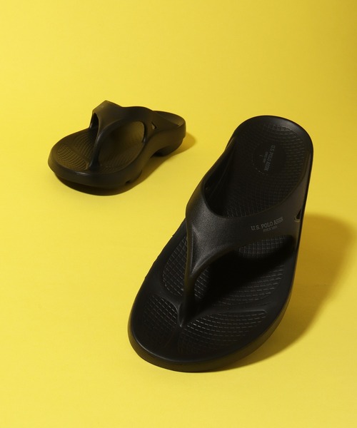 U.S. POLO ASSN.（ユーエスポロアッスン）の「【U.S. POLO ASSN./ユーエスポロアッスン】ワンポイント トングサンダル（サンダル・メンズ・ホワイト/ブラック・23.0cm/24.0cm/25.0cm/26.0cm/27.0cm/28.0cm）」の2枚目の写真