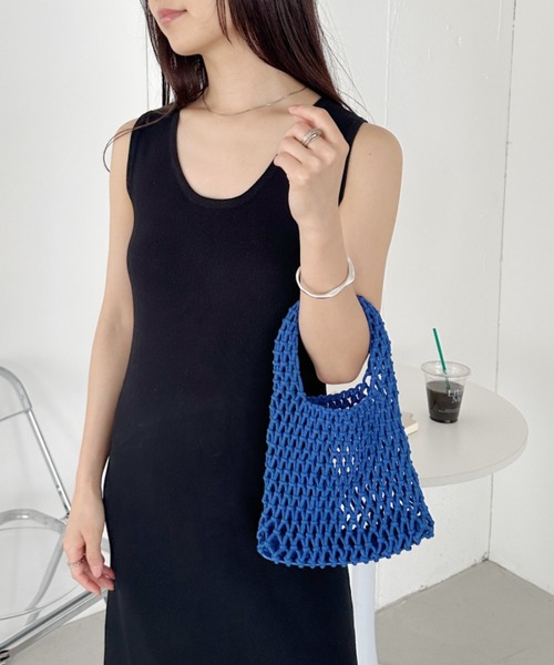 CLEA(クレア)の「クロシェミニハンドバッグ(ハンドバッグ・レディース・ベージュ/グリーン/ホワイト/ブルー/ブラック・FREE)」の7枚目の写真