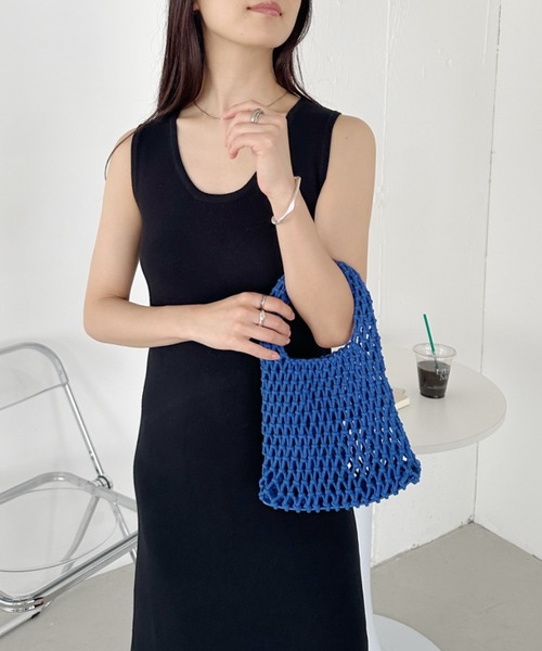 CLEA(クレア)の「クロシェミニハンドバッグ(ハンドバッグ・レディース・ベージュ/グリーン/ホワイト/ブルー/ブラック・FREE)」の8枚目の写真