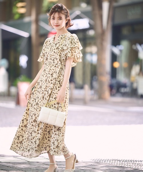 sacai luck 花柄 半袖ミニワンピース