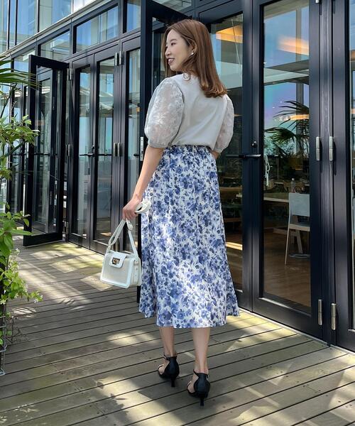 couture brooch（クチュールブローチ）の「◆Summerフルール ソフトマーメイドスカート（スカート・レディース・ホワイト系3/ブルー系5・38/36/42/40）」の16枚目の写真