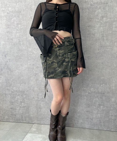 dispark（ディスパーク）の「DISPARK/ウエストレースキャミセットボレロ（カーディガン/ボレロ・レディース・ブラック/ベージュ・FREE）」の12枚目の写真