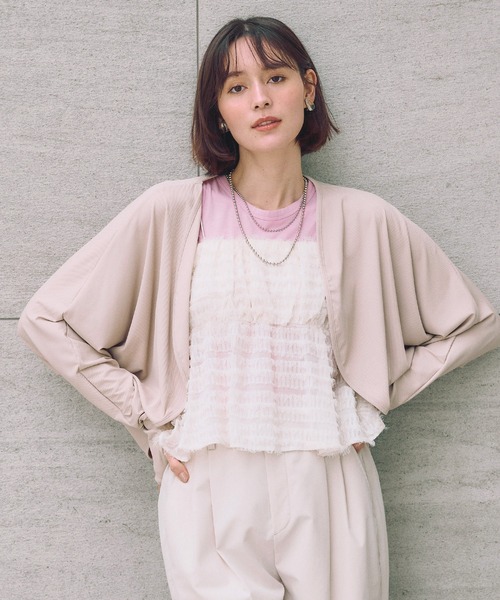 cross marche(クロスマルシェ)の「【涼活本舗】UVCUT99%以上 接触冷感 UPF50+ クールボレロ(カーディガン/ボレロ・レディース・ブラック/ベージュ/グレー・FREE)」の1枚目の写真
