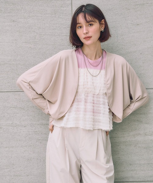 cross marche(クロスマルシェ)の「【涼活本舗】UVCUT99%以上 接触冷感 UPF50+ クールボレロ(カーディガン/ボレロ・レディース・ブラック/ベージュ/グレー・FREE)」の5枚目の写真