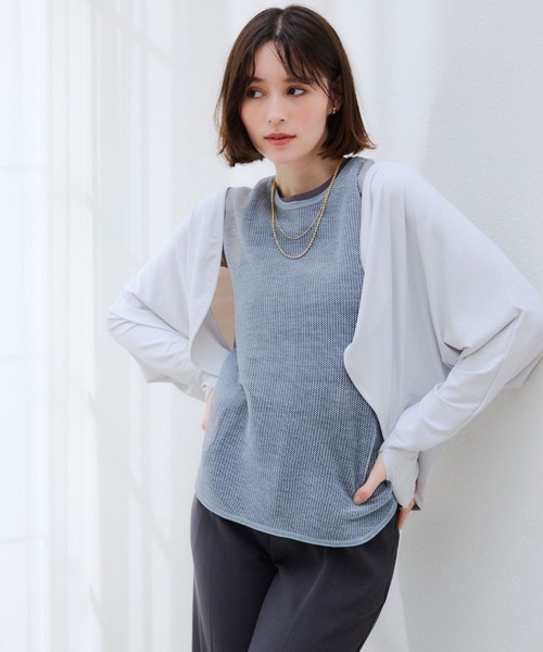 cross marche(クロスマルシェ)の「【涼活本舗】UVCUT99%以上 接触冷感 UPF50+ クールボレロ(カーディガン/ボレロ・レディース・ブラック/ベージュ/グレー・FREE)」の22枚目の写真