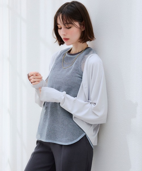 cross marche(クロスマルシェ)の「【涼活本舗】UVCUT99%以上 接触冷感 UPF50+ クールボレロ(カーディガン/ボレロ・レディース・ブラック/ベージュ/グレー・FREE)」の20枚目の写真