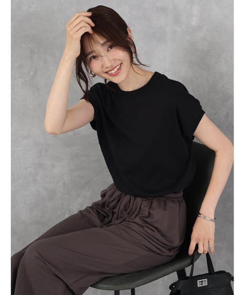 Edit Sheen(エディットシーン)の「ボーダーカットソートップス(Tシャツ/カットソー・レディース・ブラック/アイボリー/ホワイト×ブラック/ホワイト×ネイビー/ブラック×ホワイト・M)」の5枚目の写真