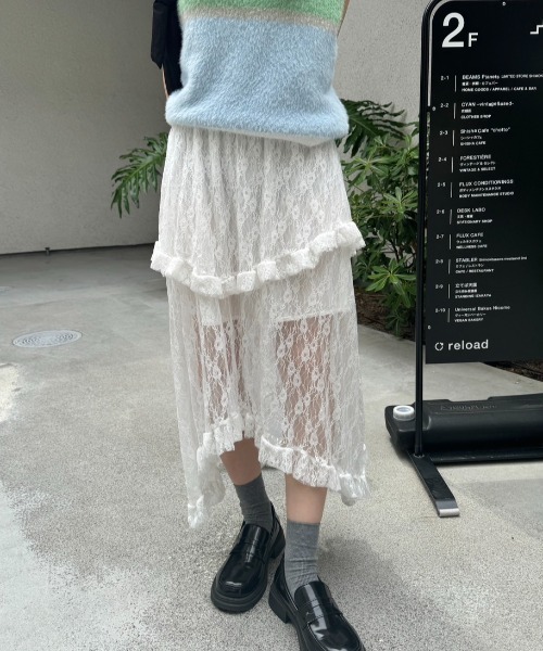 nemne store（ネンネストア）の「《Delfy》イレヘムレーススカート（スカート・レディース・アイボリー/ブラック/オフホワイト・フリー）」の17枚目の写真