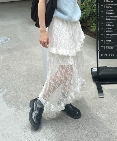 nemne store（ネンネストア）の「《Delfy》イレヘムレーススカート（スカート・レディース・アイボリー/ブラック/オフホワイト・フリー）」の20枚目の写真