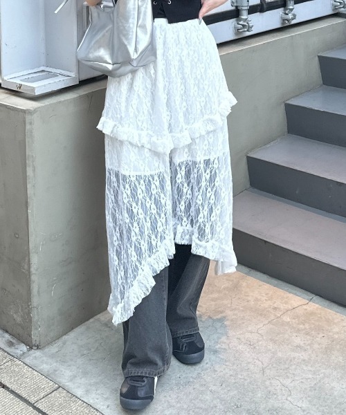 nemne store（ネンネストア）の「《Delfy》イレヘムレーススカート（スカート・レディース・アイボリー/ブラック/オフホワイト・フリー）」の15枚目の写真