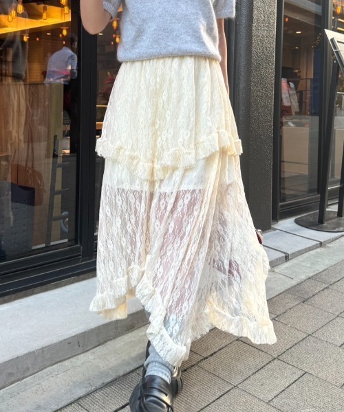 nemne store（ネンネストア）の「《Delfy》イレヘムレーススカート（スカート・レディース・アイボリー/ブラック/オフホワイト・フリー）」の12枚目の写真