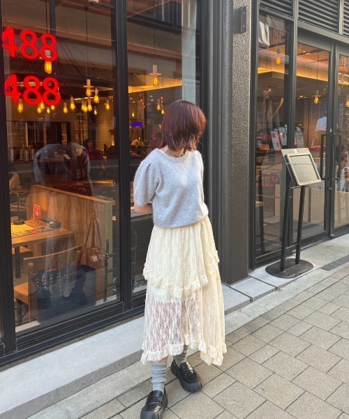 nemne store（ネンネストア）の「《Delfy》イレヘムレーススカート（スカート・レディース・アイボリー/ブラック/オフホワイト・フリー）」の11枚目の写真