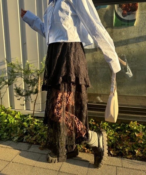 nemne store（ネンネストア）の「《Delfy》イレヘムレーススカート（スカート・レディース・アイボリー/ブラック/オフホワイト・フリー）」の5枚目の写真