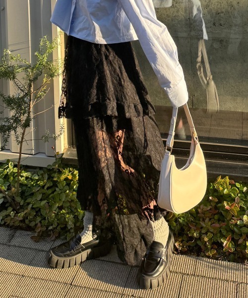 nemne store（ネンネストア）の「《Delfy》イレヘムレーススカート（スカート・レディース・アイボリー/ブラック/オフホワイト・フリー）」の4枚目の写真