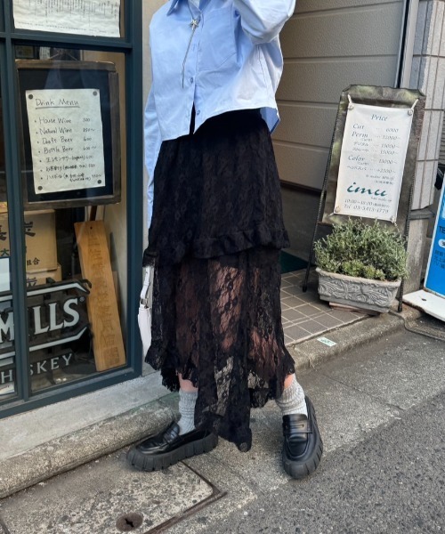 nemne store（ネンネストア）の「《Delfy》イレヘムレーススカート（スカート・レディース・アイボリー/ブラック/オフホワイト・フリー）」の8枚目の写真