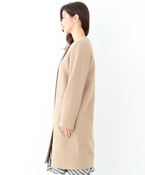 Demi-Luxe BEAMS(デミルクス ビームス)の「Demi-Luxe BEAMS / ドビー クルーコート(その他アウター・レディース・ブラック/ベージュ・38/36)」の4枚目の写真