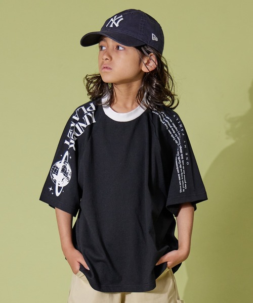 PAIRMANON STREET(ペアマノンストリート)の「【PAIRMANON STREET】半袖 袖プリント ラグラン ビッグ Tシャツ(Tシャツ/カットソー・キッズ・ブラック系その他/ホワイト系その他/ホワイト系その他2/ホワイト系その他3/ブラック系その他2/オレンジ系その他・90/100/110/120/130/140/150/160)」の4枚目の写真