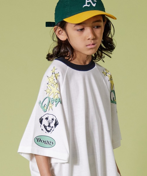 PAIRMANON STREET(ペアマノンストリート)の「【PAIRMANON STREET】半袖 袖プリント ラグラン ビッグ Tシャツ(Tシャツ/カットソー・キッズ・ブラック系その他/ホワイト系その他/ホワイト系その他2/ホワイト系その他3/ブラック系その他2/オレンジ系その他・90/100/110/120/130/140/150/160)」の3枚目の写真