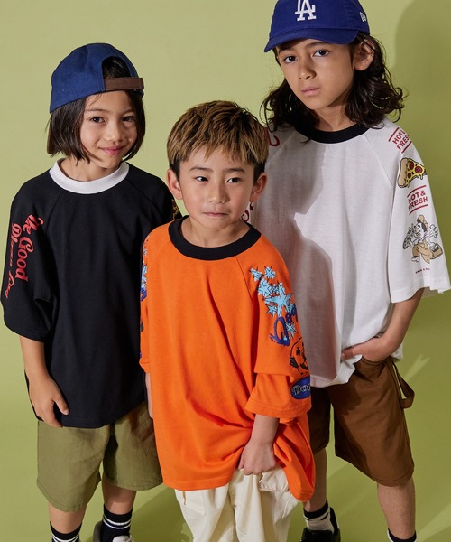 PAIRMANON STREET(ペアマノンストリート)の「【PAIRMANON STREET】半袖 袖プリント ラグラン ビッグ Tシャツ(Tシャツ/カットソー・キッズ・ブラック系その他/ホワイト系その他/ホワイト系その他2/ホワイト系その他3/ブラック系その他2/オレンジ系その他・90/100/110/120/130/140/150/160)」の19枚目の写真