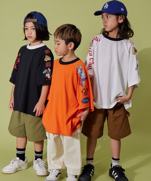 PAIRMANON STREET(ペアマノンストリート)の「【PAIRMANON STREET】半袖 袖プリント ラグラン ビッグ Tシャツ(Tシャツ/カットソー・キッズ・ブラック系その他/ホワイト系その他/ホワイト系その他2/ホワイト系その他3/ブラック系その他2/オレンジ系その他・90/100/110/120/130/140/150/160)」の13枚目の写真