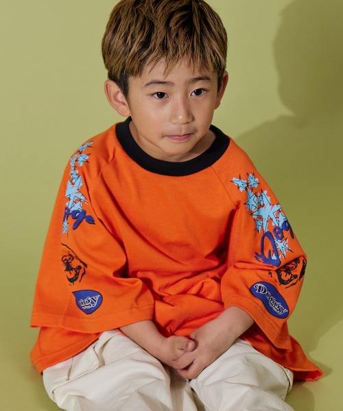 PAIRMANON STREET(ペアマノンストリート)の「【PAIRMANON STREET】半袖 袖プリント ラグラン ビッグ Tシャツ(Tシャツ/カットソー・キッズ・ブラック系その他/ホワイト系その他/ホワイト系その他2/ホワイト系その他3/ブラック系その他2/オレンジ系その他・90/100/110/120/130/140/150/160)」の9枚目の写真