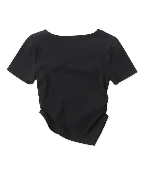 dispark（ディスパーク）の「DISPARK/ストラップ付きデザイントップス（Tシャツ/カットソー・レディース・ホワイト/ブラック・FREE）」の7枚目の写真