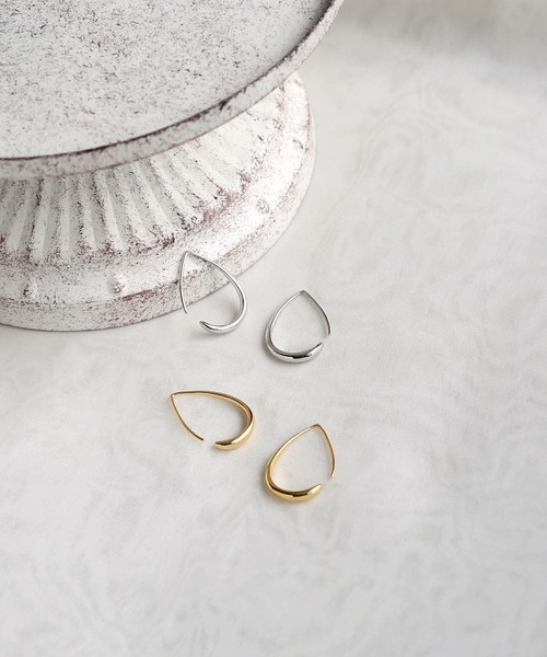silver925]ドロップフックピアス〈金属アレルギー対応〉（ピアス