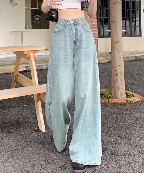 SHEENA(シーナ)の「スーパーワイドデニムパンツ(デニムパンツ・レディース・ライトブルー・S/M/L)」の5枚目の写真