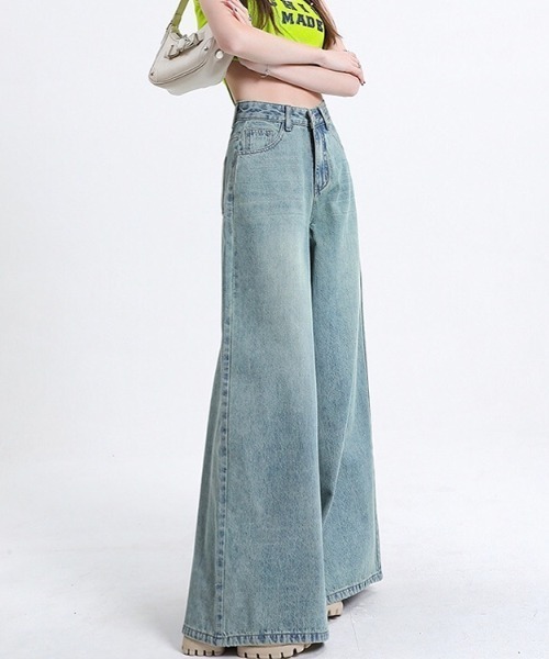 SHEENA(シーナ)の「スーパーワイドデニムパンツ(デニムパンツ・レディース・ライトブルー・S/M/L)」の7枚目の写真