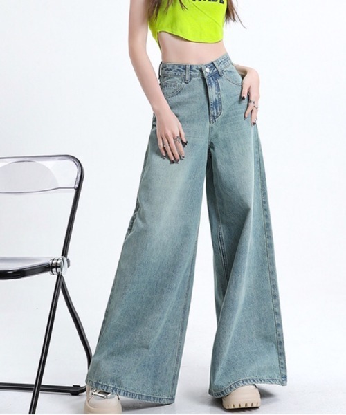 SHEENA(シーナ)の「スーパーワイドデニムパンツ(デニムパンツ・レディース・ライトブルー・S/M/L)」の10枚目の写真