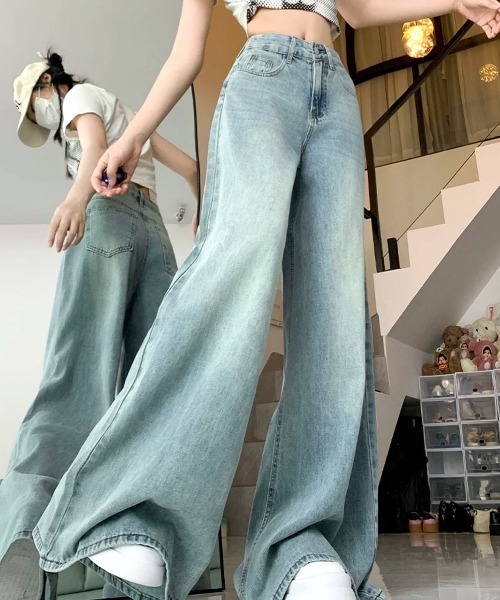 SHEENA(シーナ)の「スーパーワイドデニムパンツ(デニムパンツ・レディース・ライトブルー・S/M/L)」の15枚目の写真
