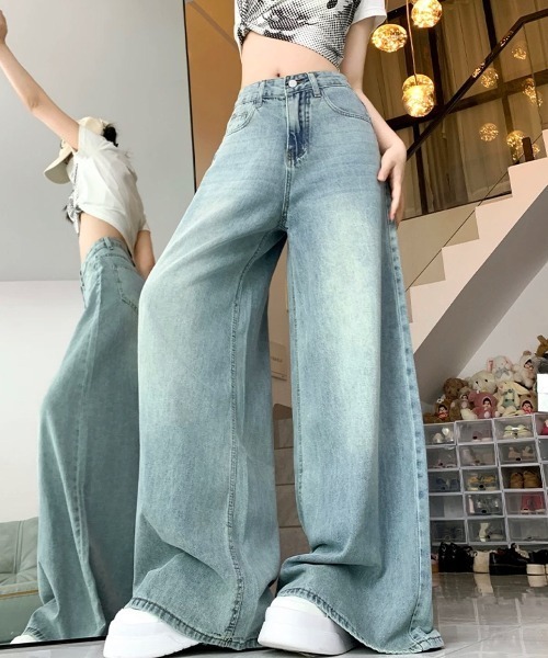 SHEENA(シーナ)の「スーパーワイドデニムパンツ(デニムパンツ・レディース・ライトブルー・S/M/L)」の16枚目の写真