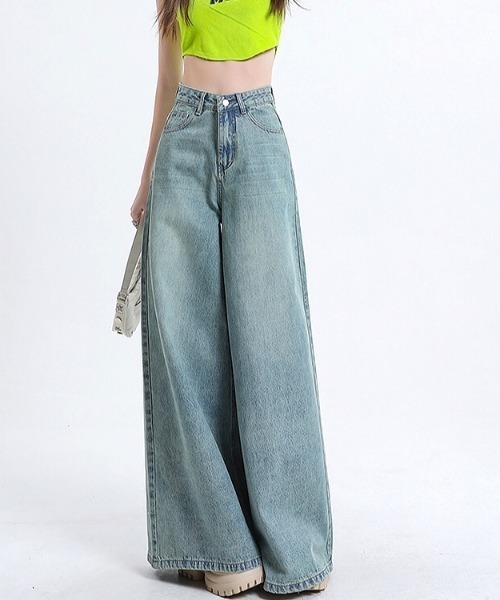 SHEENA(シーナ)の「スーパーワイドデニムパンツ(デニムパンツ・レディース・ライトブルー・S/M/L)」の18枚目の写真