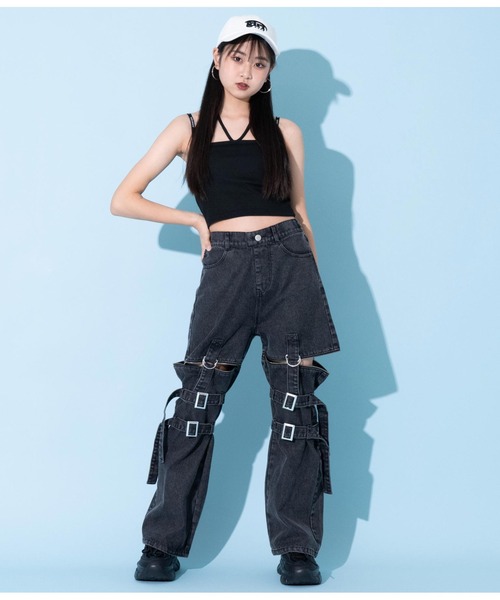 ANAP GiRL(アナップガール)の「2WAYパッド付ホルターキャミソール(キャミソール・キッズ・ホワイト/ブラック・S/M/XS)」の17枚目の写真