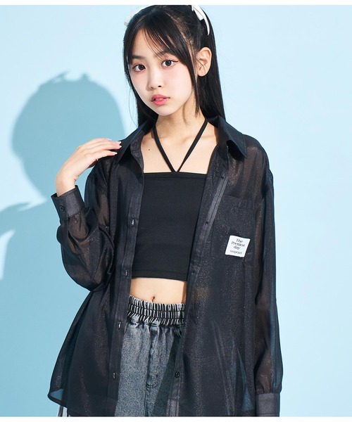 ANAP GiRL(アナップガール)の「2WAYパッド付ホルターキャミソール(キャミソール・キッズ・ホワイト/ブラック・S/M/XS)」の15枚目の写真