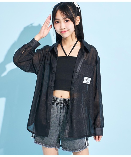 ANAP GiRL(アナップガール)の「2WAYパッド付ホルターキャミソール(キャミソール・キッズ・ホワイト/ブラック・S/M/XS)」の14枚目の写真