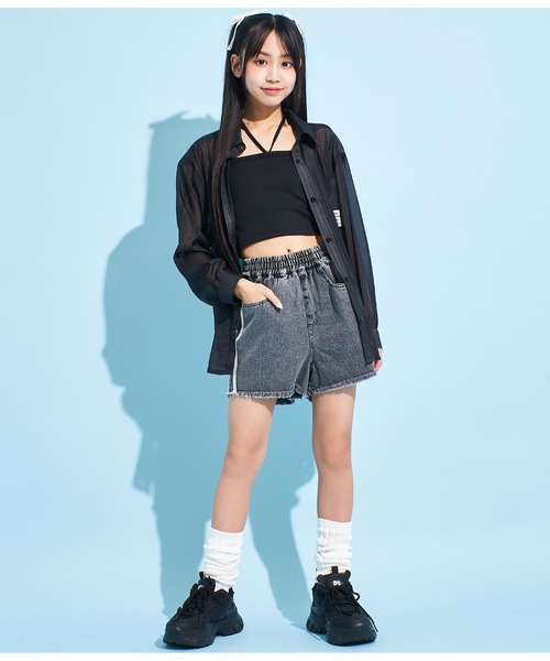 ANAP GiRL(アナップガール)の「2WAYパッド付ホルターキャミソール(キャミソール・キッズ・ホワイト/ブラック・S/M/XS)」の13枚目の写真