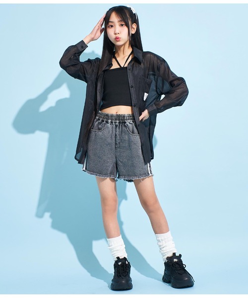 ANAP GiRL(アナップガール)の「2WAYパッド付ホルターキャミソール(キャミソール・キッズ・ホワイト/ブラック・S/M/XS)」の12枚目の写真