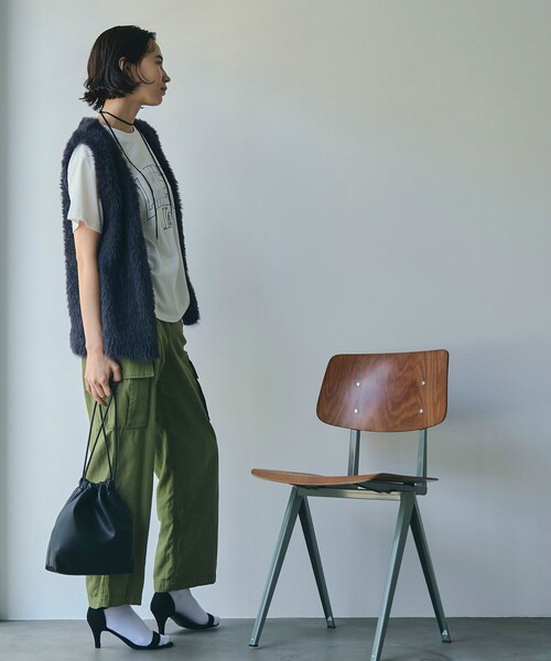 coen（コーエン）の「レザーライク巾着ショルダーバッグ（ショルダーバッグ・レディース・ライトブルー/ブラウン/ライトピンク/ブラック/ゴールド/シルバー・FREE）」の9枚目の写真