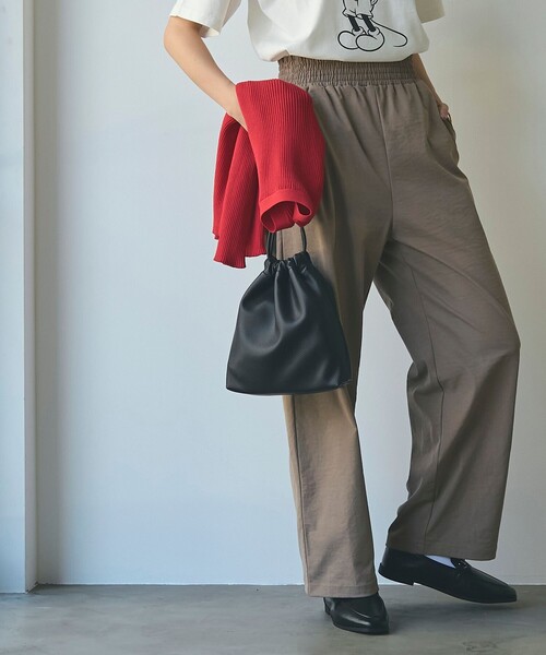 coen（コーエン）の「レザーライク巾着ショルダーバッグ（ショルダーバッグ・レディース・ライトブルー/ブラウン/ライトピンク/ブラック/ゴールド/シルバー・FREE）」の11枚目の写真