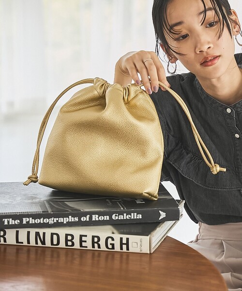 coen（コーエン）の「レザーライク巾着ショルダーバッグ（ショルダーバッグ・レディース・ライトブルー/ブラウン/ライトピンク/ブラック/ゴールド/シルバー・FREE）」の18枚目の写真