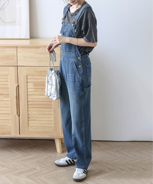 AMELY（エミリー）の「デニムオーバーオール（サロペット/オーバーオール・レディース・ブラック/ブルー・L/M）」の8枚目の写真