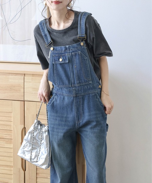 AMELY（エミリー）の「デニムオーバーオール（サロペット/オーバーオール・レディース・ブラック/ブルー・L/M）」の10枚目の写真