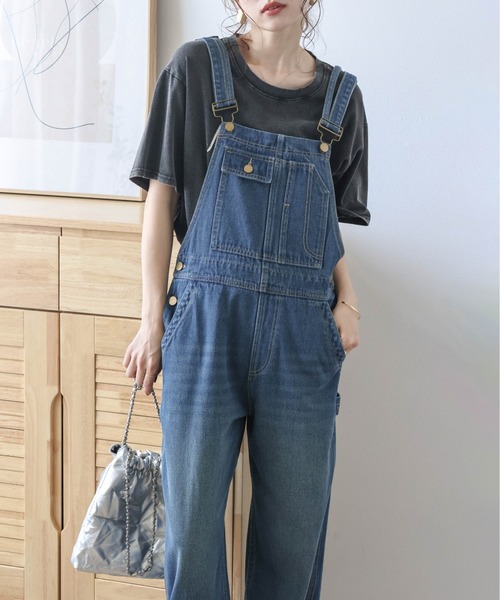 AMELY（エミリー）の「デニムオーバーオール（サロペット/オーバーオール・レディース・ブラック/ブルー・L/M）」の11枚目の写真