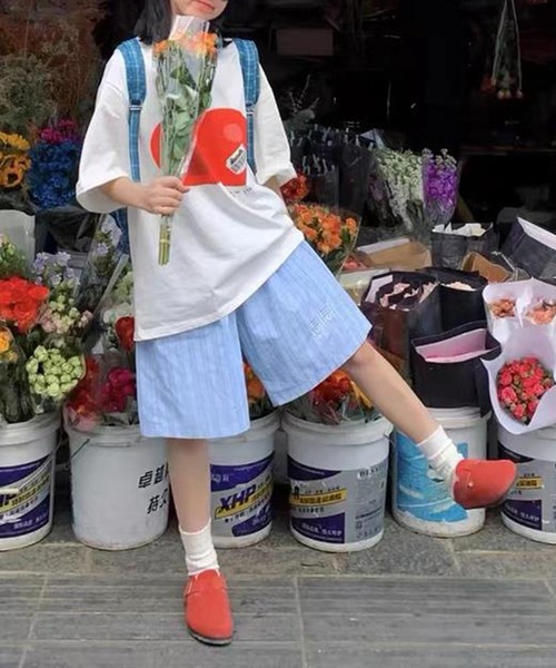 MEMECLE（メメクル）の「【 MEMECLE / メメクル 】ストライプ　イージーハーフパンツ（その他パンツ・レディース・ブルー/ピンク・M/S/L）」の14枚目の写真